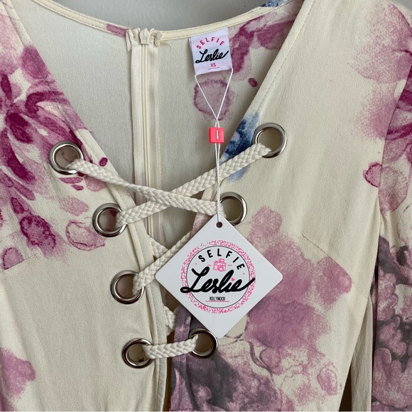 NWT Selfie Leslie Long sleeve floral dress - Picture 5 of 9